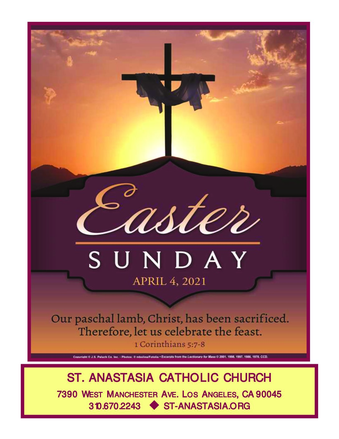 The Weekly Bulletin: 4/4/2021 - St. Anastasia Catholic Church | Los Angeles