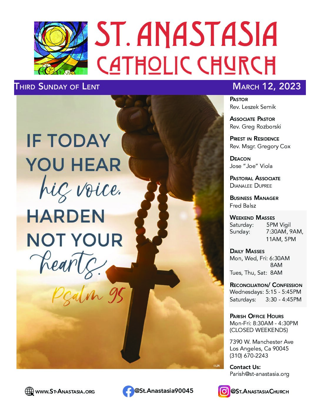 Sunday Bulletin Archives - St. Anastasia Catholic Church | Los Angeles